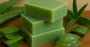 Natural Aloe Vera Soap: 100% aloe vera gel for deep skin cleansing