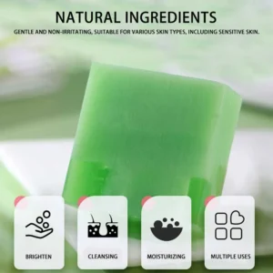 Handcrafted Aloe Vera Face Soap: 100% aloe vera extract for deep cleansing
