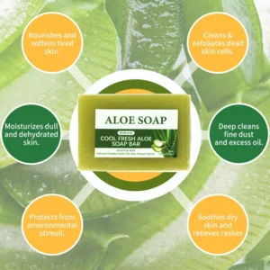 Vegan Aloe Vera Soap: Removes Acne and Blemishes, Brightens the Skin, Enhances Skin Glow, Suitable for All Skin Types