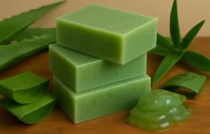 Handcrafted Aloe Vera Face Soap: 100% aloe vera extract for deep cleansing