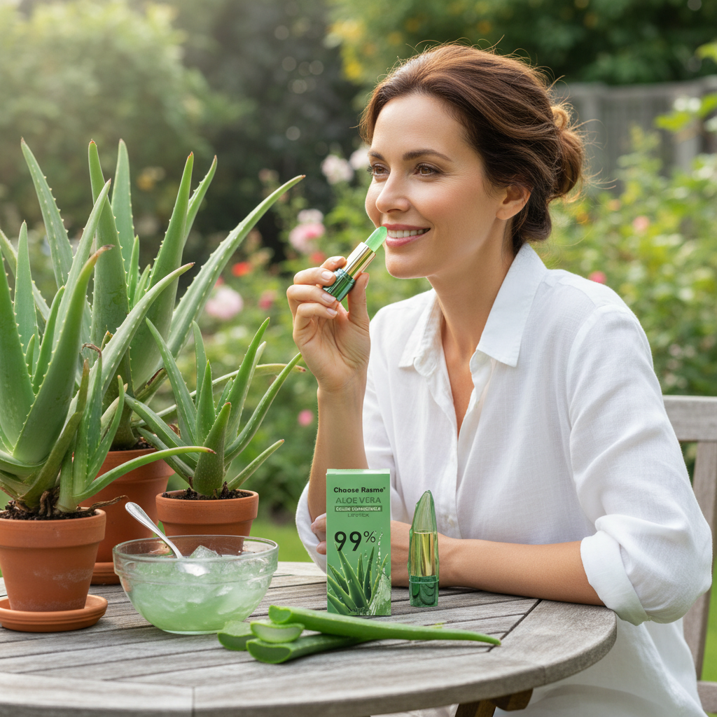 Batom hidratante e rejuvenescedor labial com 99% de extrato de Aloe Vera