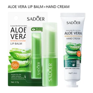 Aloe Vera Lip Balm + Hand and Dry Skin Cream anti-aging with deep treatment